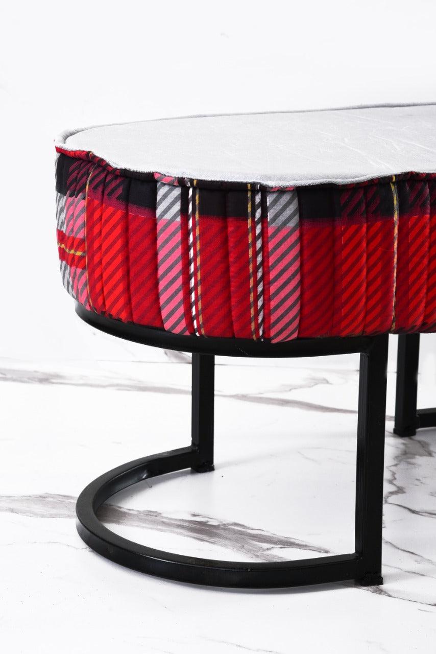 2 Seater Luxury Printed Stool With Steel Stand -1110 - 92Bedding