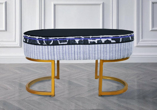 2 Seater Luxury Printed Stool With Steel Stand -1111 - 92Bedding