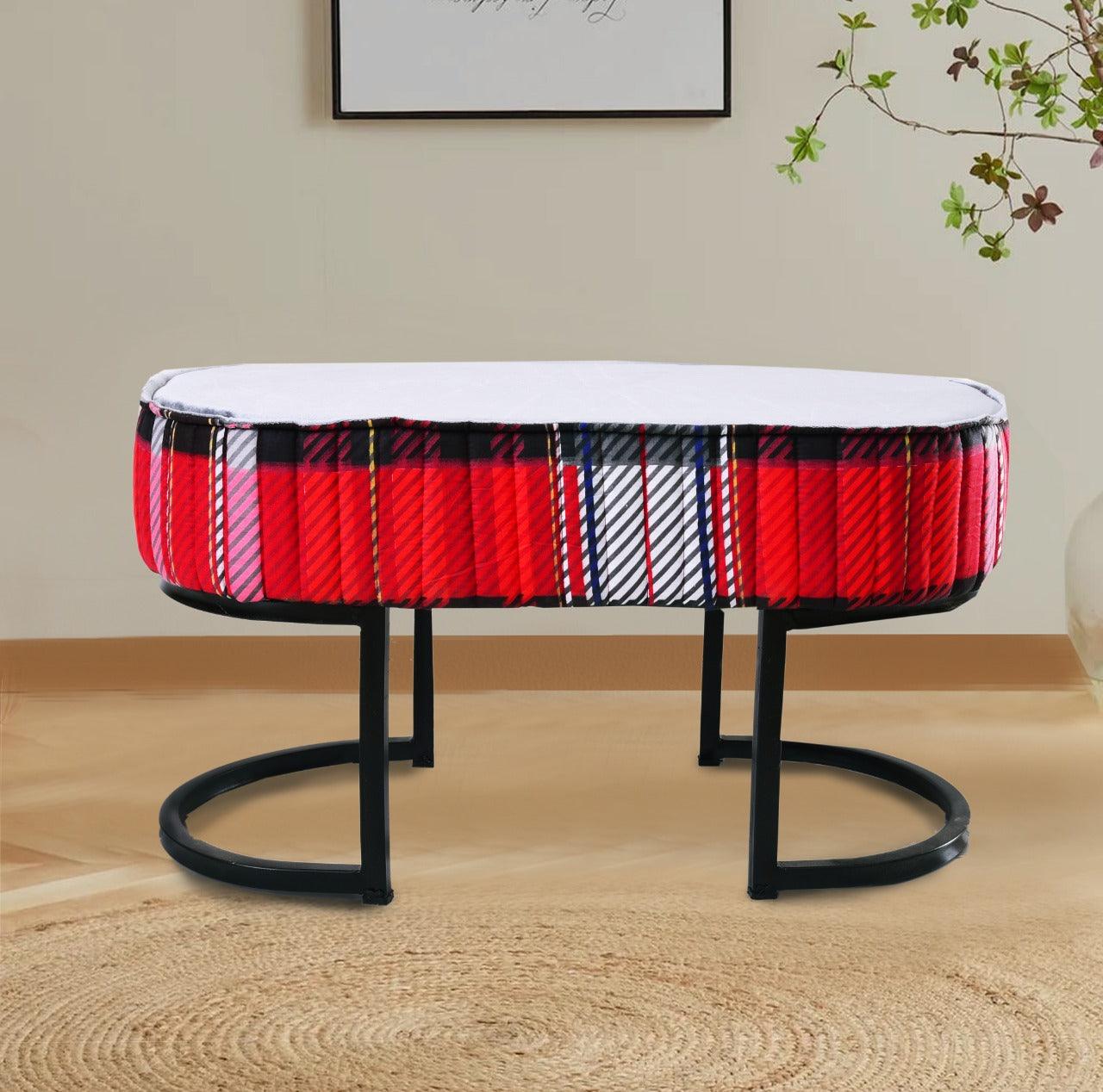 2 Seater Luxury Printed Stool With Steel Stand -1110 - 92Bedding