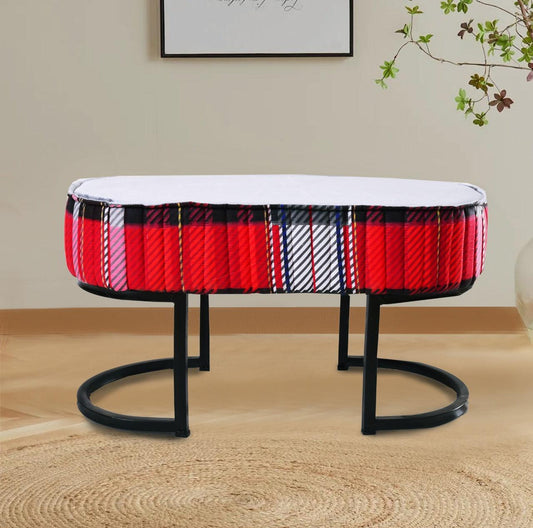 2 Seater Luxury Printed Stool With Steel Stand -1110 - 92Bedding