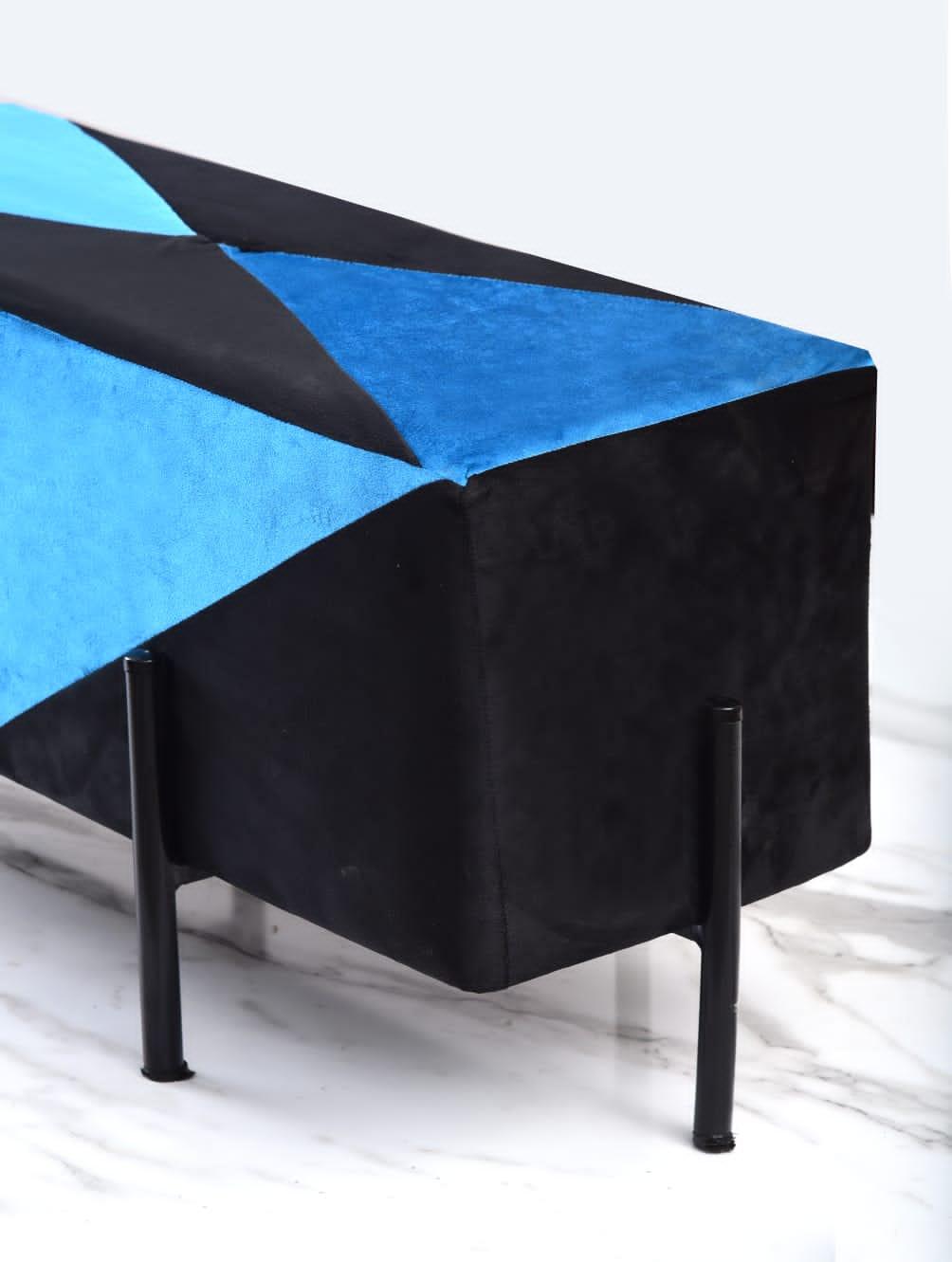 2 Seater Luxury Velvet Stool With Steel Stand -1154 - 92Bedding