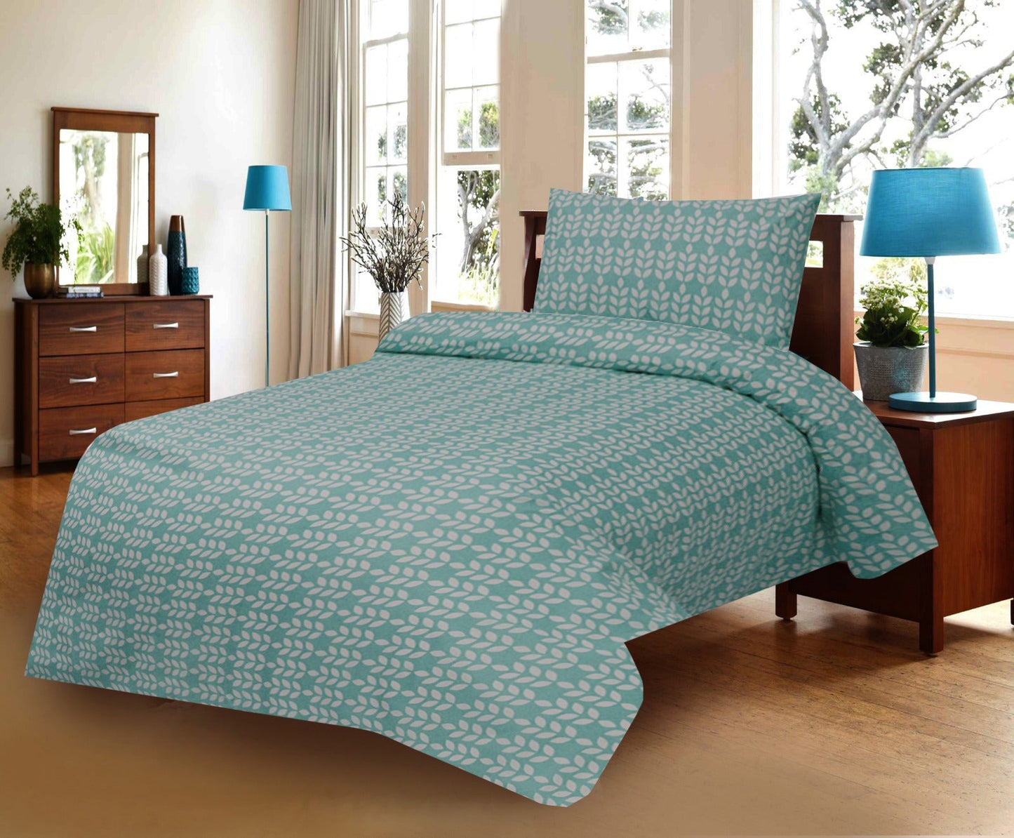 2 Pcs Printed Bed Sheet MHS-872