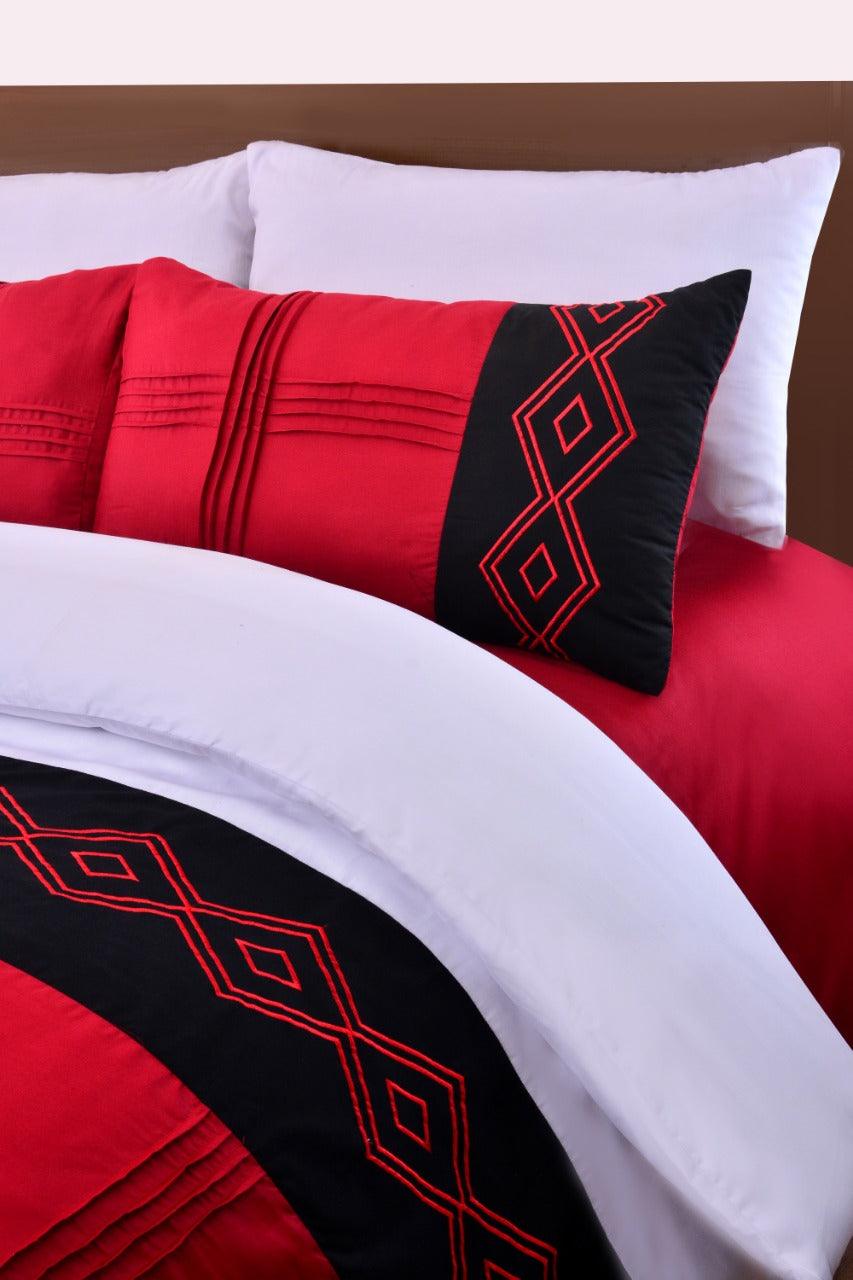 8 Pcs Pleated Embroidered Duvet Set - 92Bedding