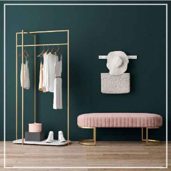 3 Seater Luxury Velvet Stool With Golden Steel Stand -1101 - 92Bedding