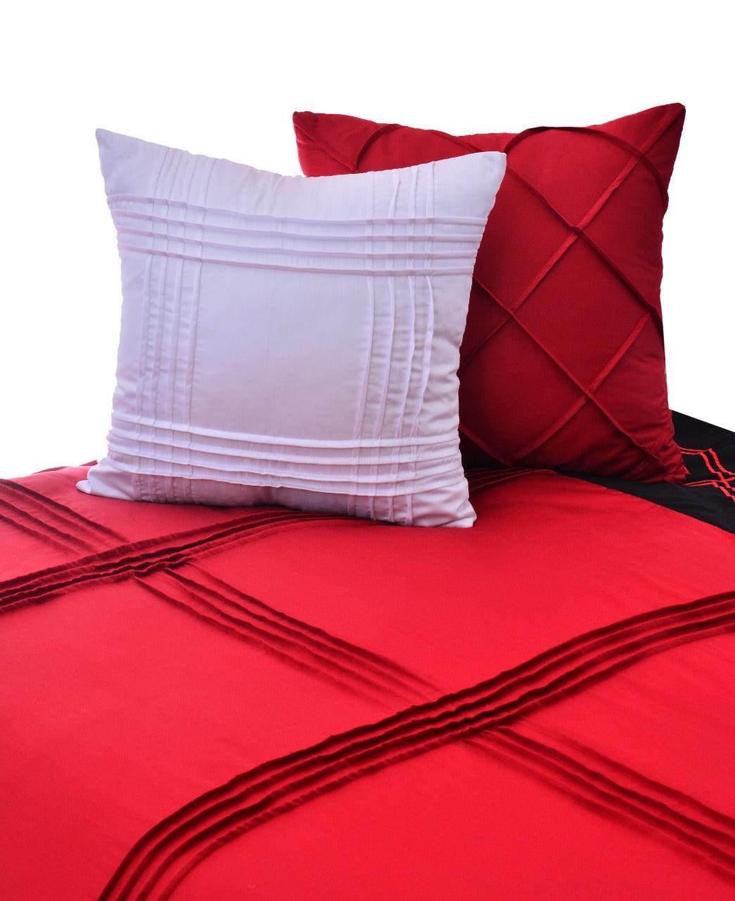 8 Pcs Pleated Embroidered Duvet Set - 92Bedding
