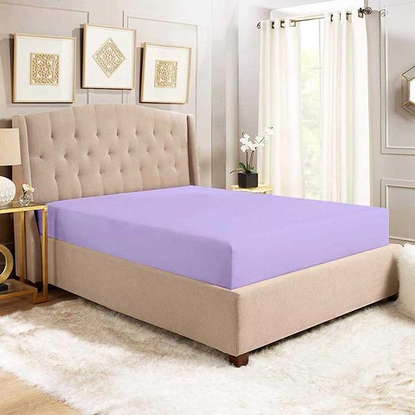 Dyed Fitted Cotton Sheet Purple - 92Bedding