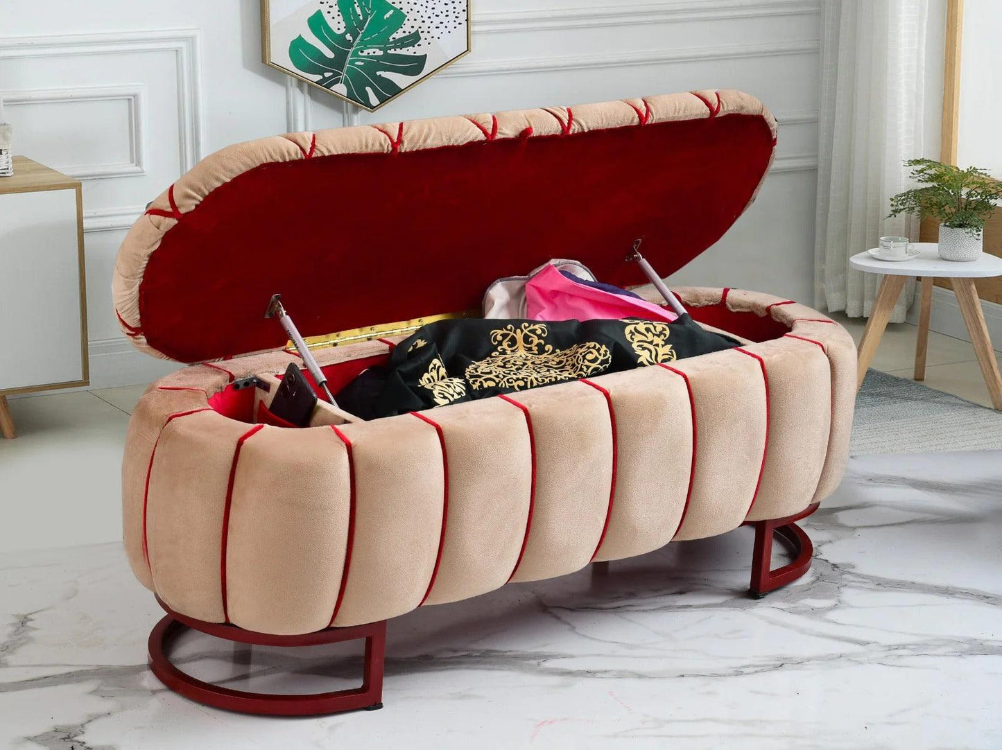 3 Seater Luxury Two Shaded Ottoman Storage Box -1189 - 92Bedding