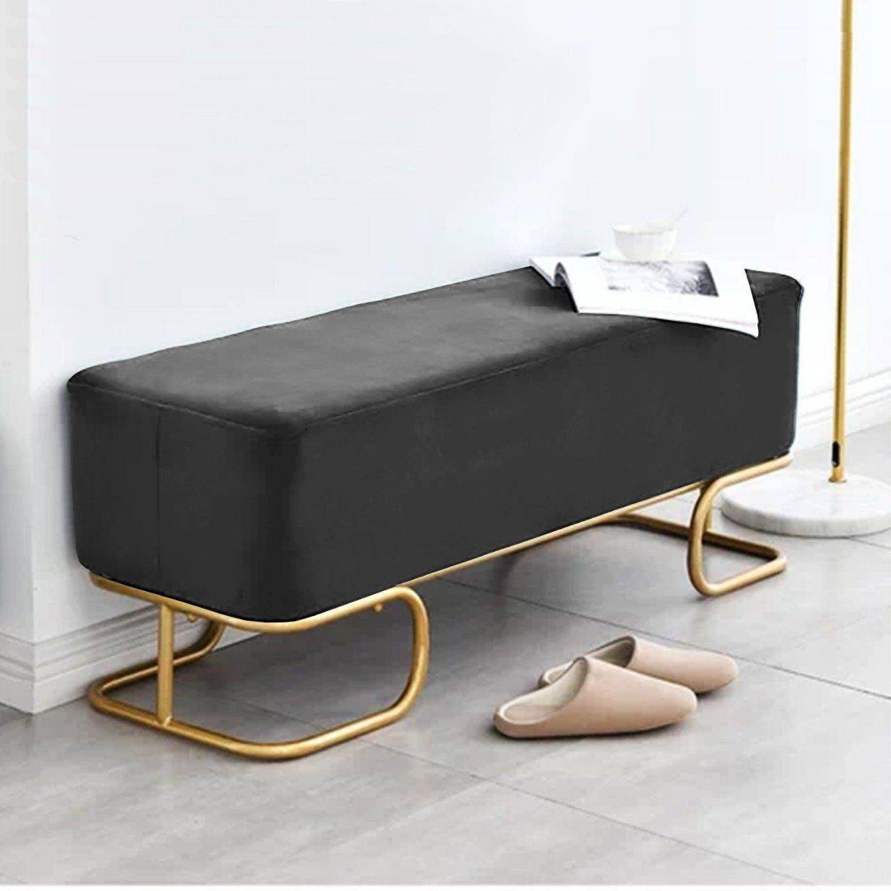 Luxury Wooden stool 3 Seater With Steel Stand -333 - 92Bedding