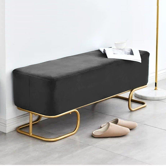 Luxury Wooden stool 3 Seater With Steel Stand -333 - 92Bedding