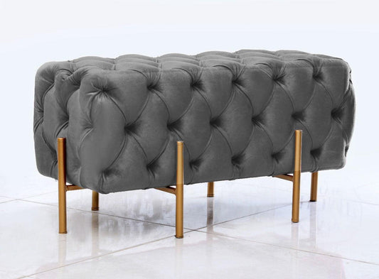 2 Seater Luxury Ottoman Wooden Stool With Steel Stand 726 - 92Bedding