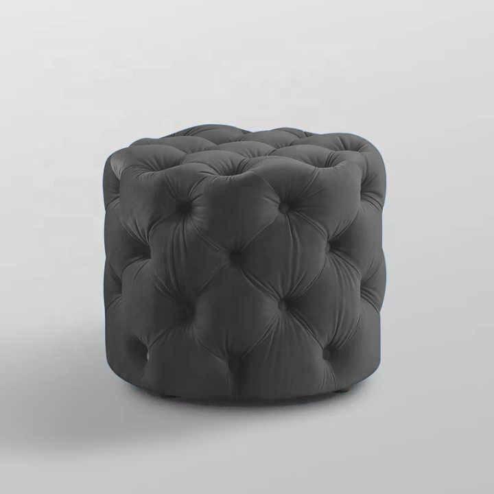 Living Room Velvet Ottoman Stool-674 - 92Bedding