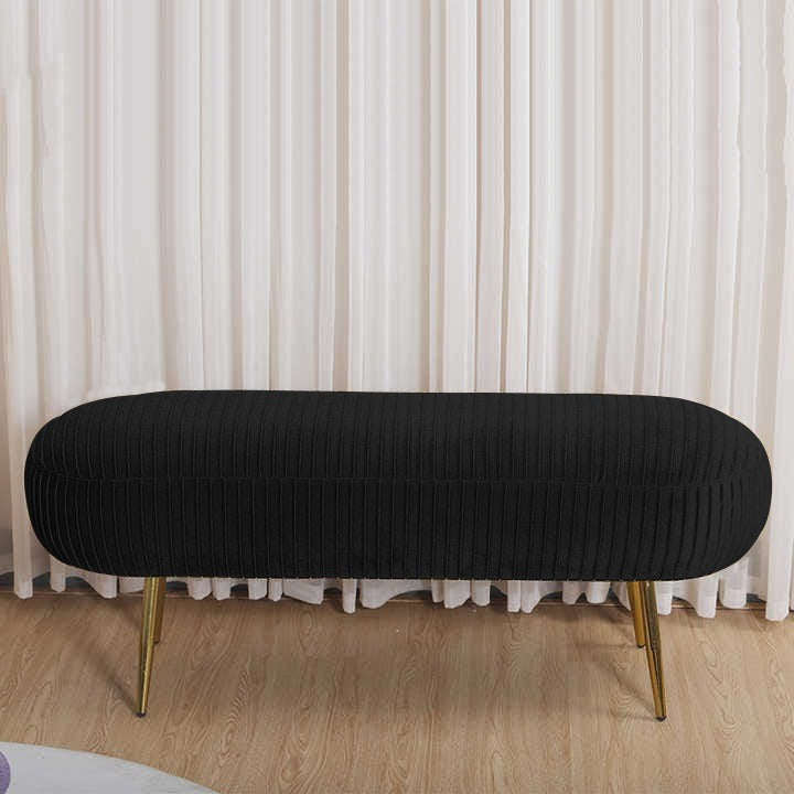 Luxury Three Seater Velvet Stool - 1261