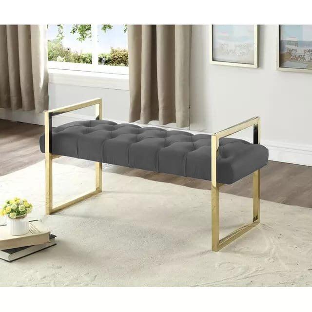 3 Seater Luxury Stainless Steel Ottoman Stool -955 - 92Bedding