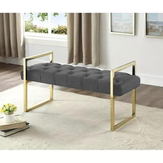 3 Seater Luxury Stainless Steel Ottoman Stool -955 - 92Bedding