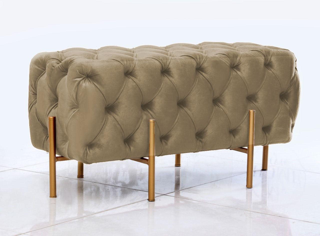 2 Seater Luxury Ottoman Wooden Stool With Steel Stand 728 - 92Bedding