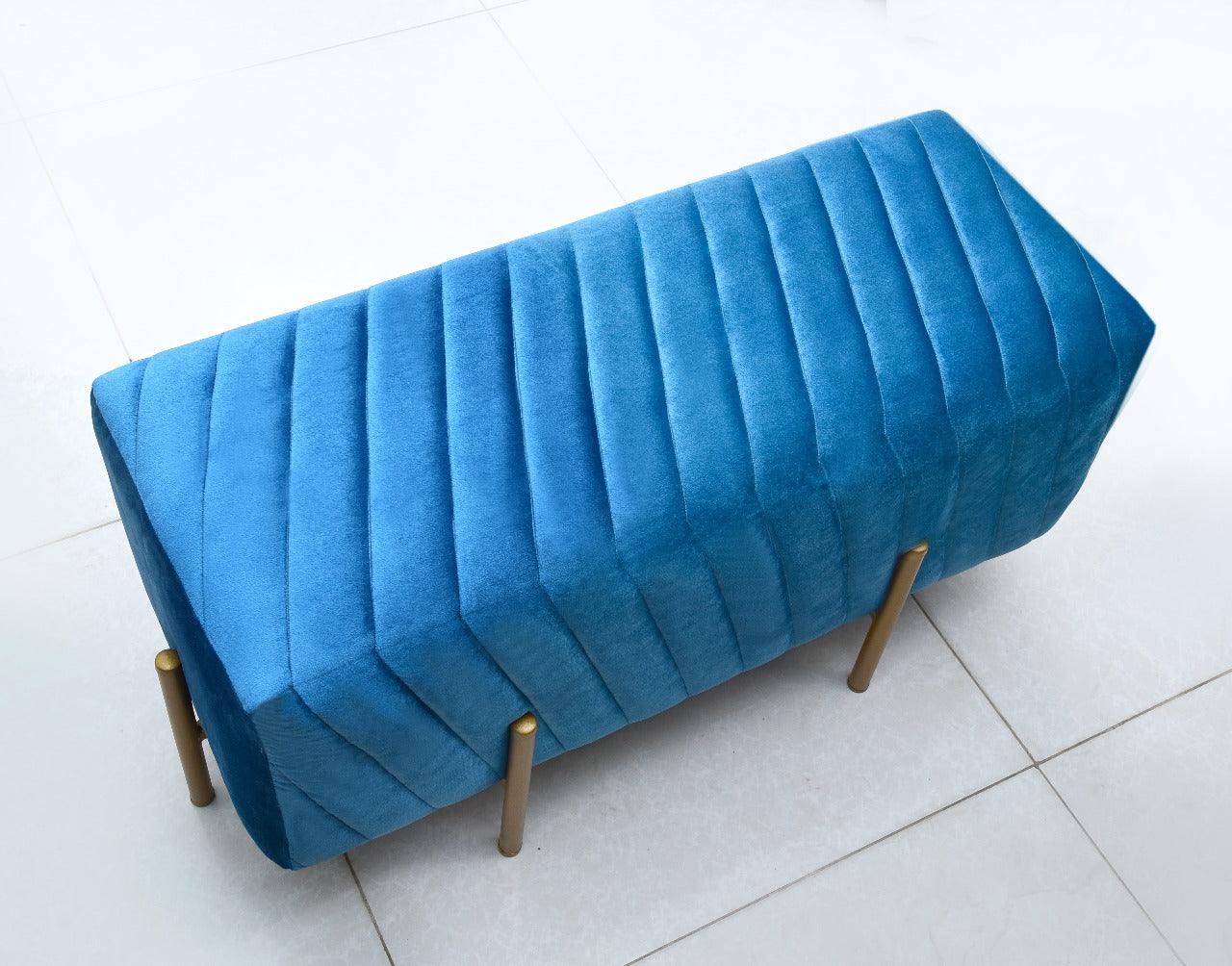 2 Seater Luxury Velvet Steel Stool-923 - 92Bedding