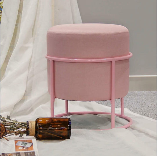 Luxury Wooden Round stool With Steel Stand -1134 - 92Bedding