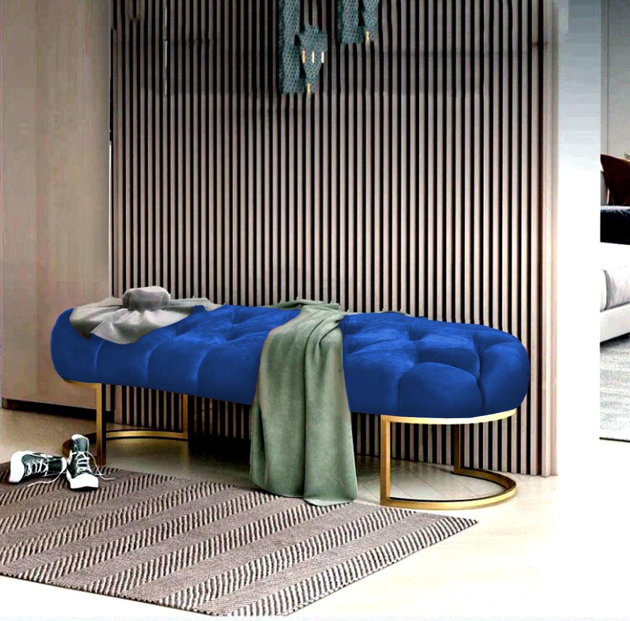 Luxury 3 Seater Ottoman Steel Stool -997 - 92Bedding