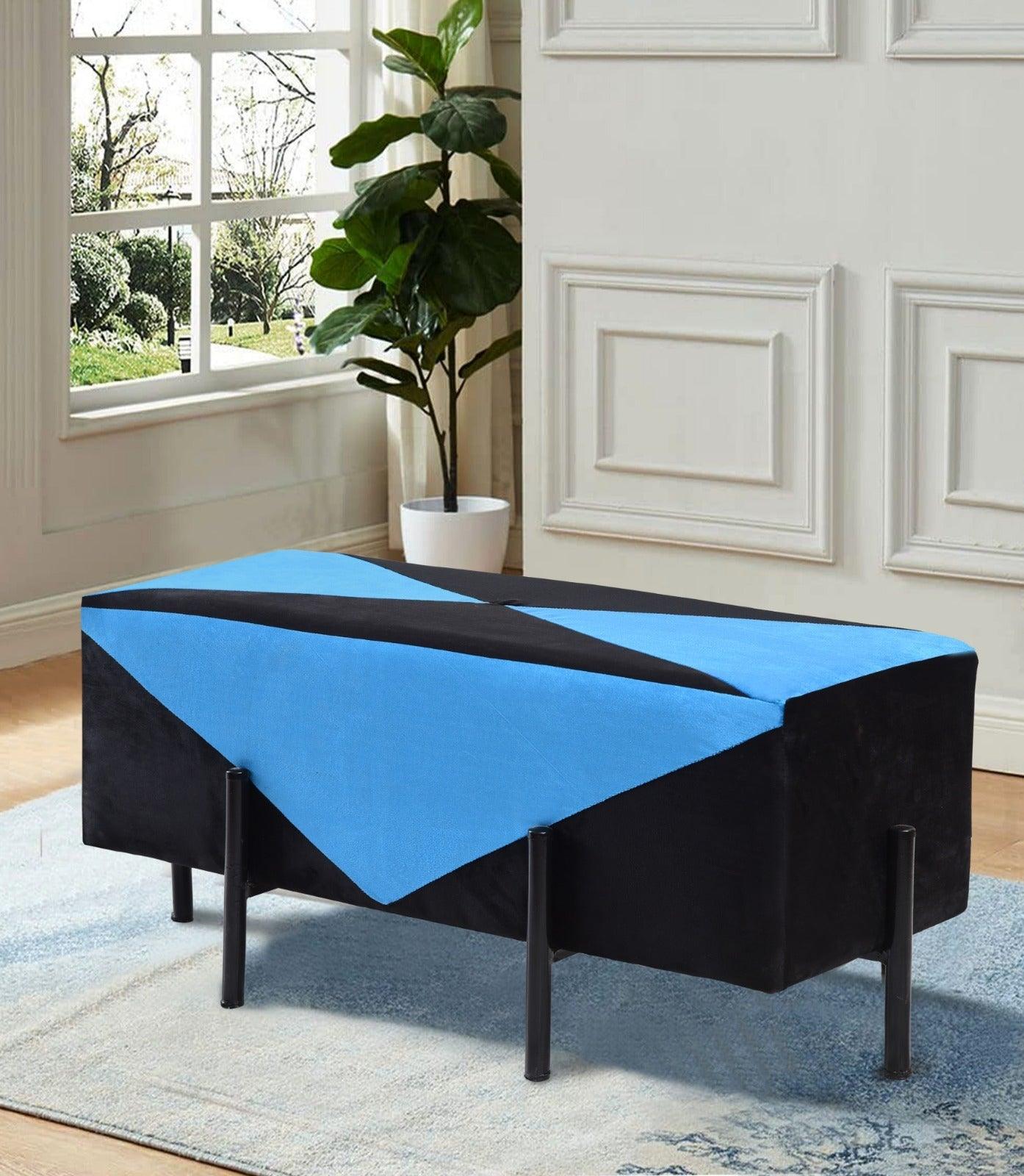 2 Seater Luxury Velvet Stool With Steel Stand -1154 - 92Bedding