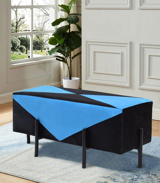 2 Seater Luxury Velvet Stool With Steel Stand -1154 - 92Bedding