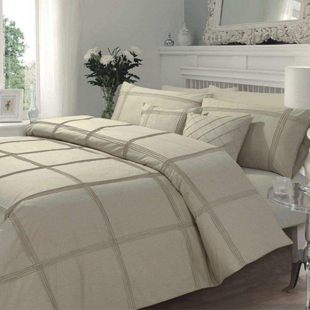 Pleated Duvet Set 8 pieces Beige - 92Bedding