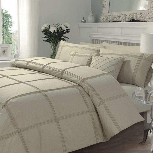 Pleated Duvet Set 8 pieces Beige - 92Bedding