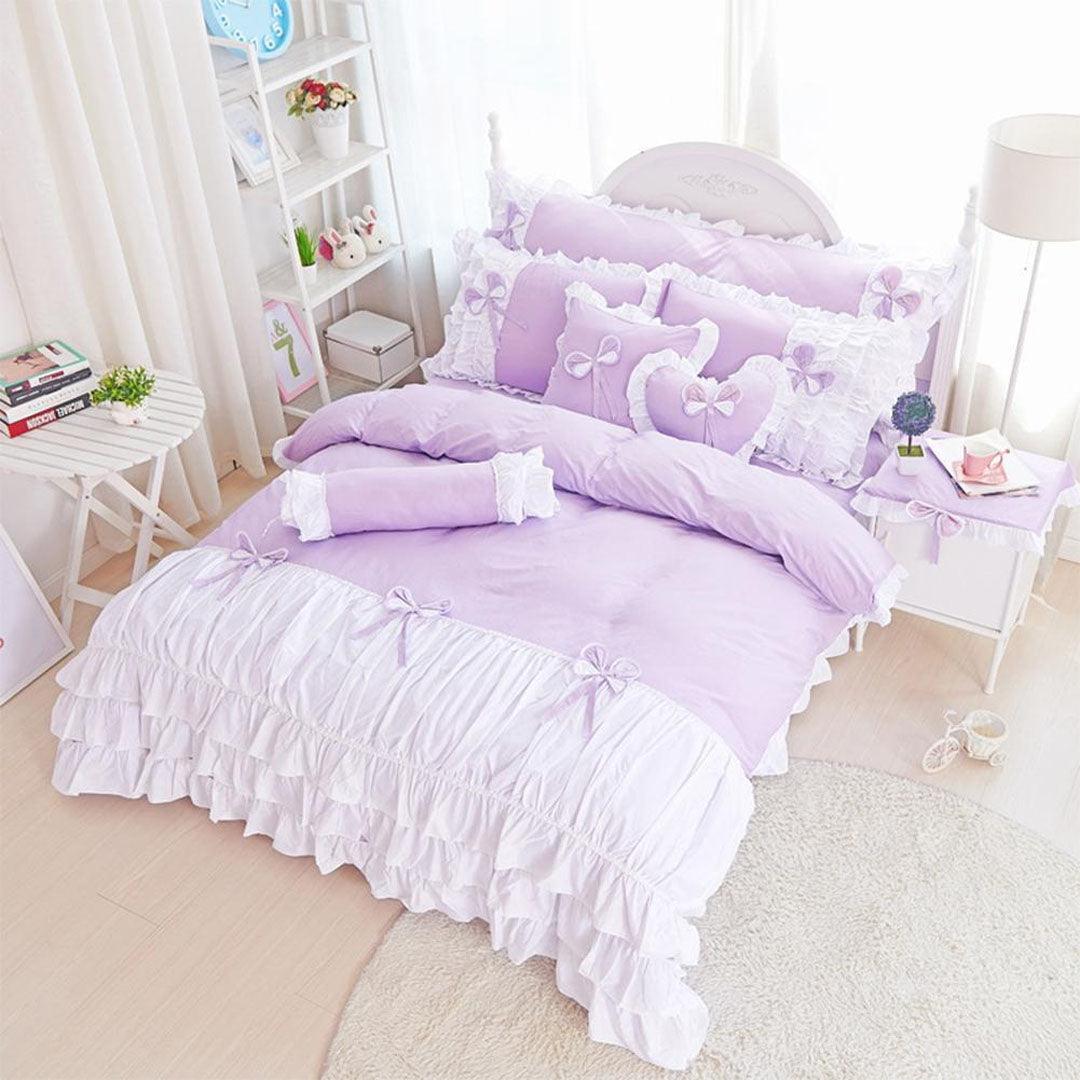 Ruffled Embellished Bridal set with Quilt filling Multi color - 92Bedding