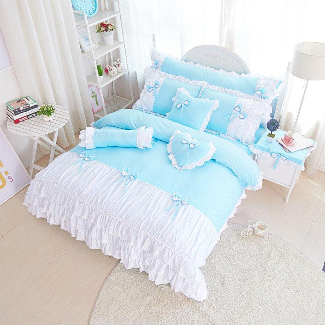 Ruffled Embellished Bridal set with Quilt filling Multi color - 92Bedding
