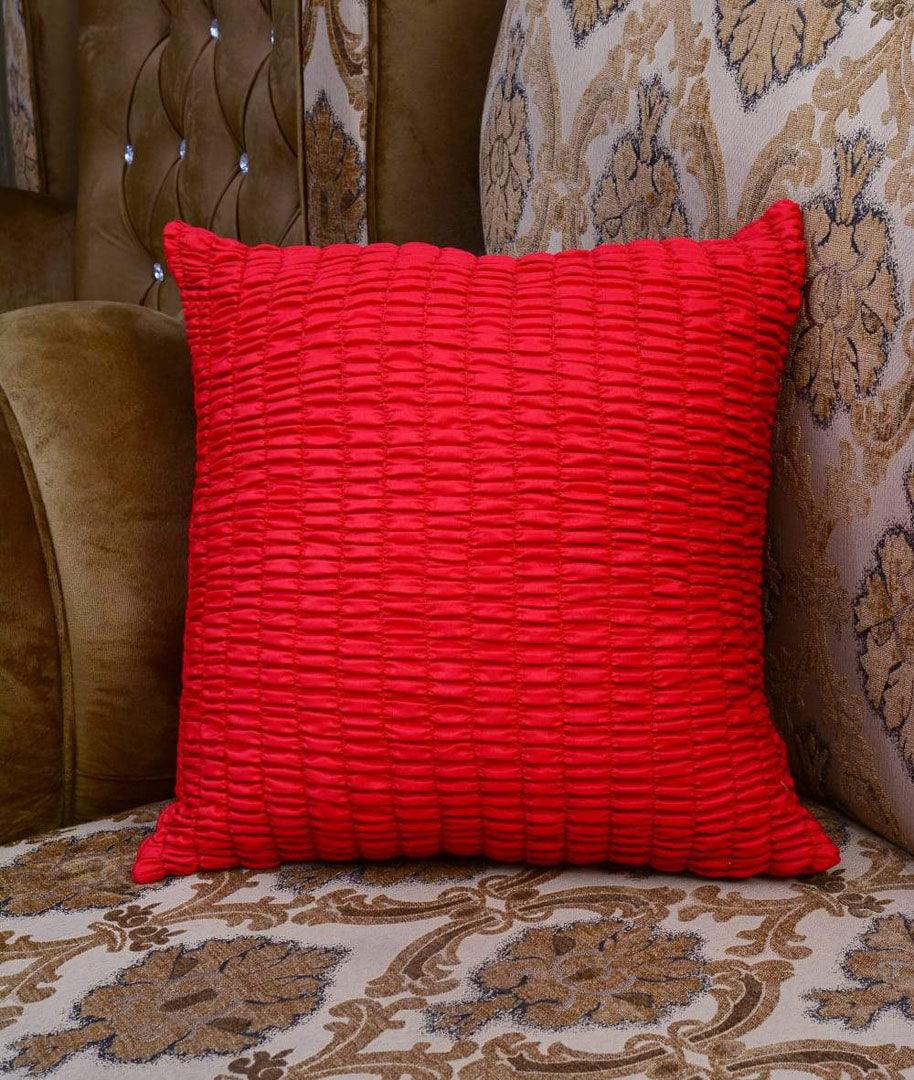 Silk Embellished Cushion Cover Red