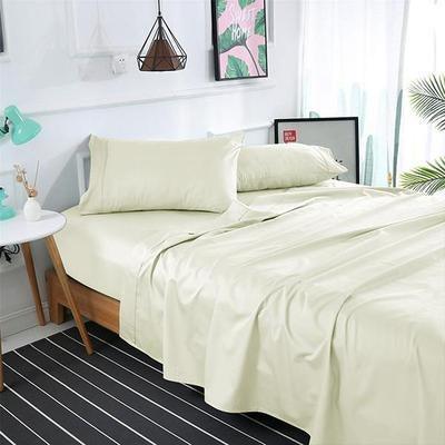 IVORY SOLID BED SHEET SET - 92Bedding