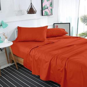 ORANGE SOLID BED SHEET SET - 92Bedding