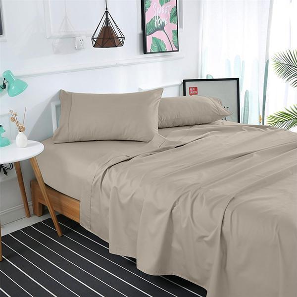WHITE SOLID BED SHEET SET - 92Bedding