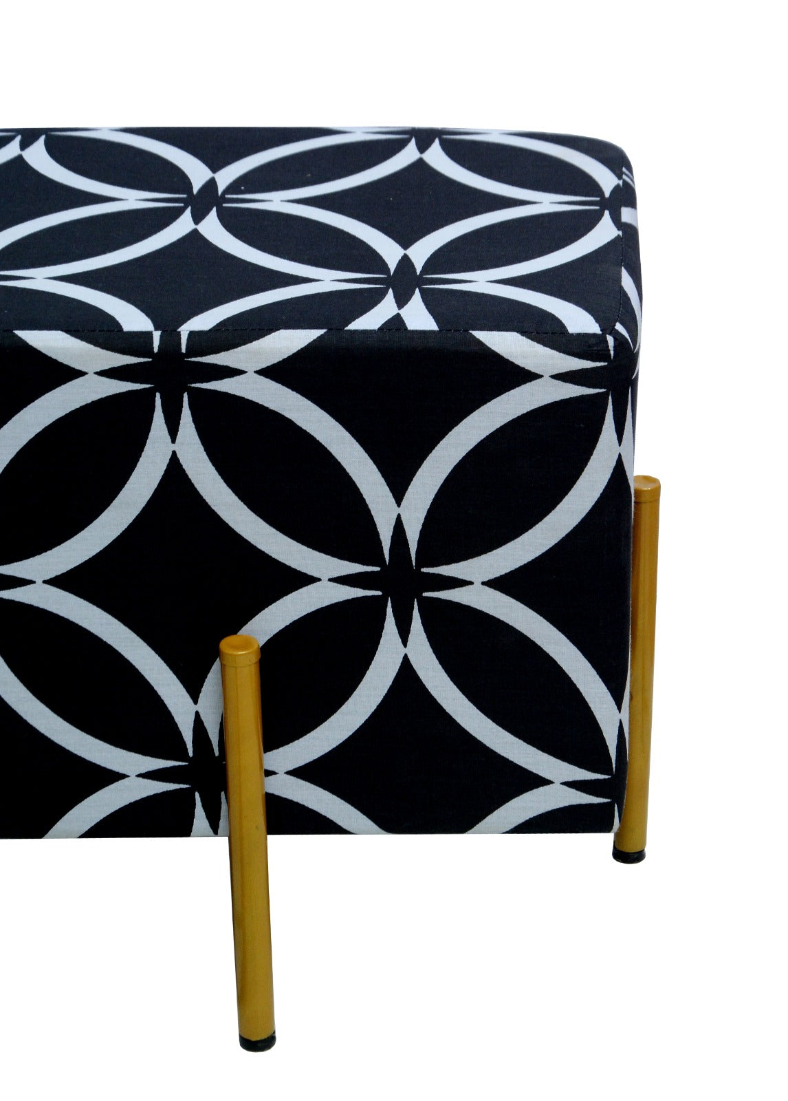 2 Seater Luxury Printed Stool With Steel Stand -1421