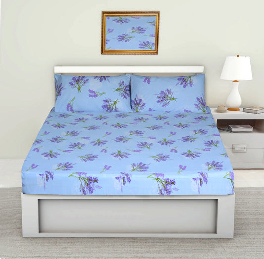 3PCS Printed Fitted Sheet with pillow Covers - 1175