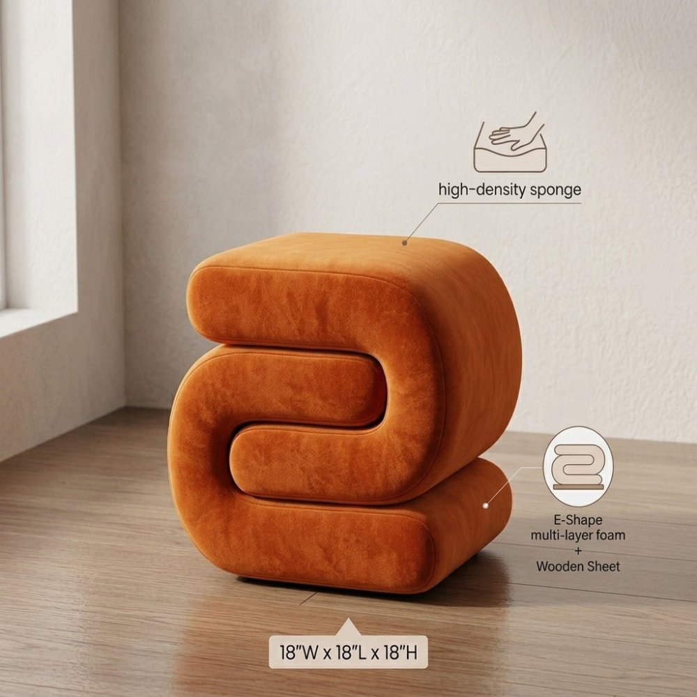 1 Seater Oval style Stool - 1595 - myhomestyle.pk