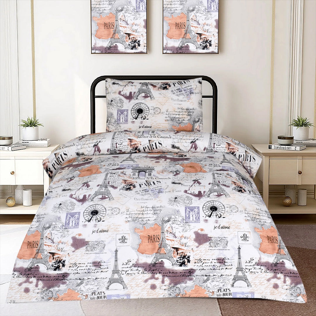 2 Pcs Printed Bed Sheet NB-1053