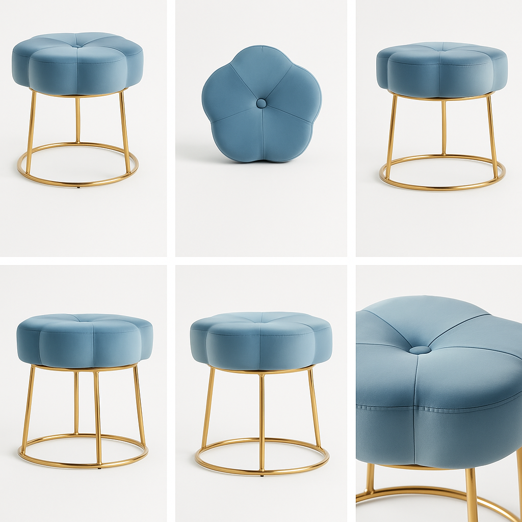 Eterna Gold Frame Designer Stool - 1549