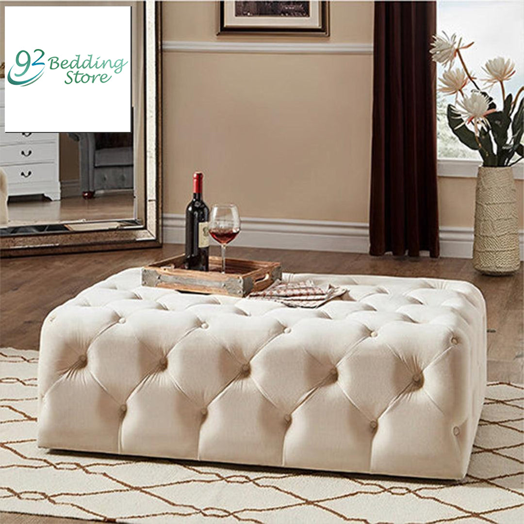 Cocktail Ottoman Square Velvet Tufted Foot stool - 1229