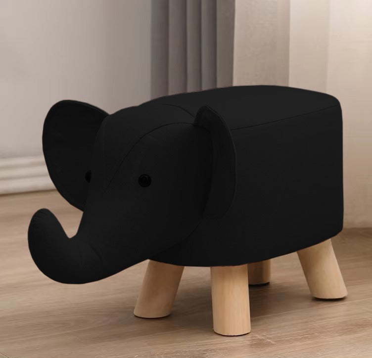 Elephant Shaped Wooden Ottoman Stool- 1458