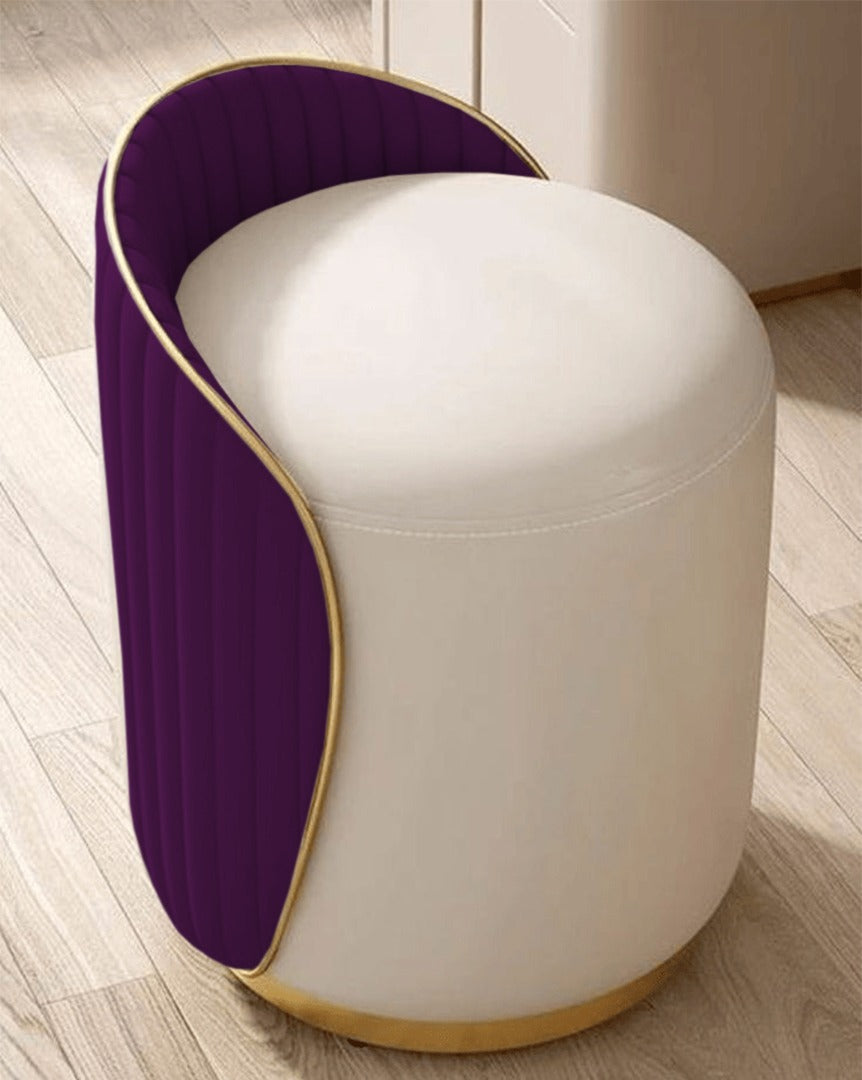 Elegant Upholstered Vanity Stool with Back - 1446