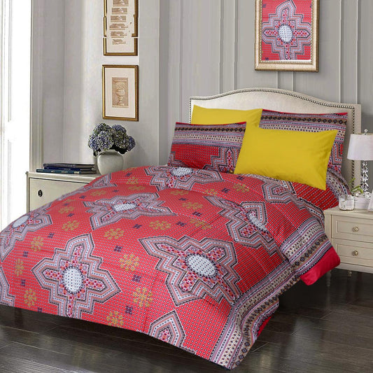 6 Pcs Luxury Printed Comforter Set - 1216