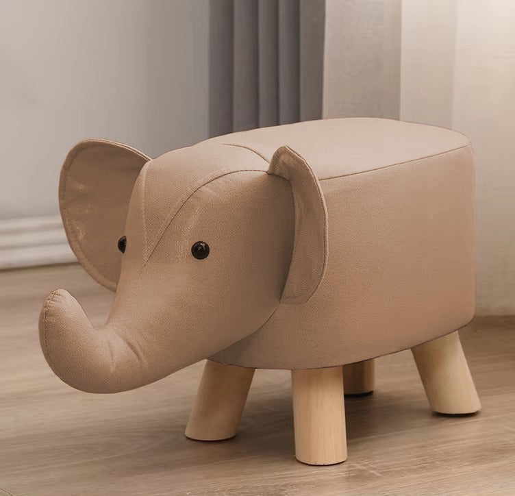 Elephant Shaped Wooden Ottoman Stool- 1458