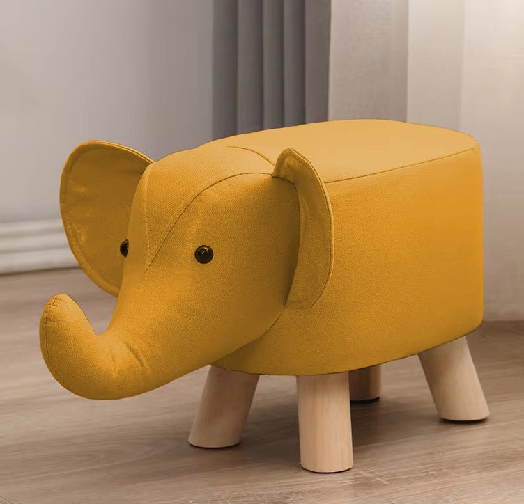 Elephant Shaped Wooden Ottoman Stool- 1458