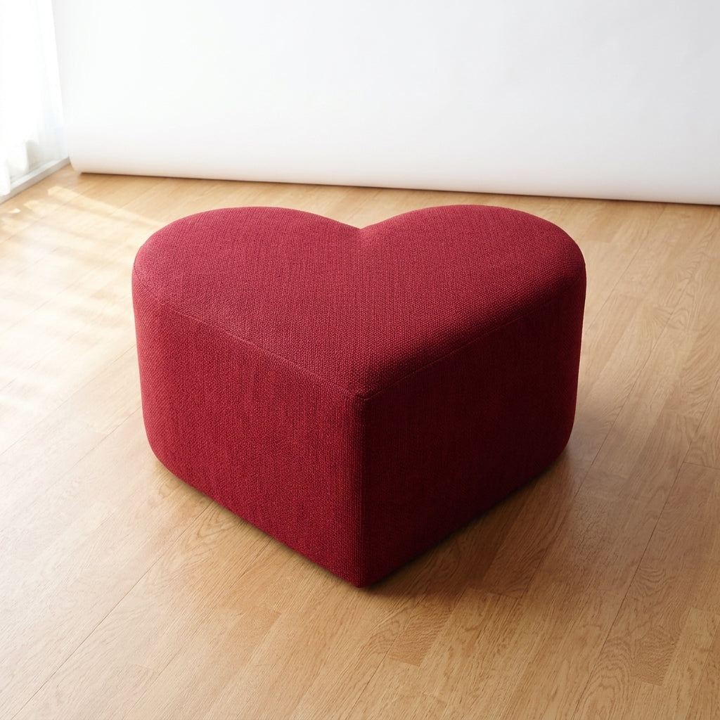 Large Heart Shaped Pouffe Stool - 1580