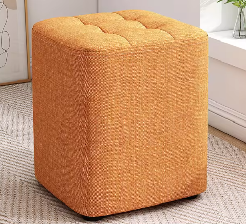 Square Shaped Wooden Ottoman Stool- 1460