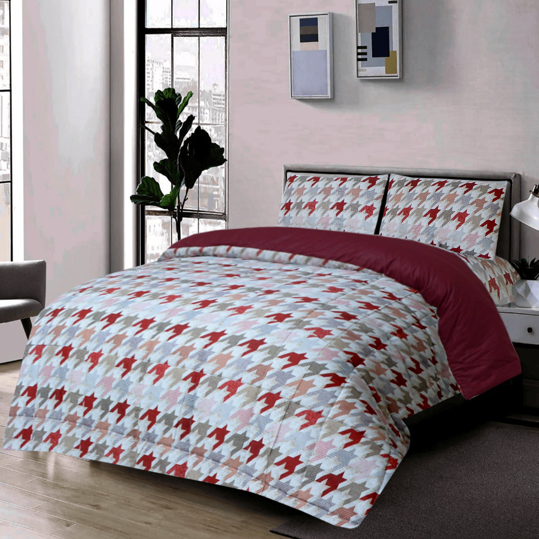 4 Pcs Luxury Printed Comforter Set - 1195