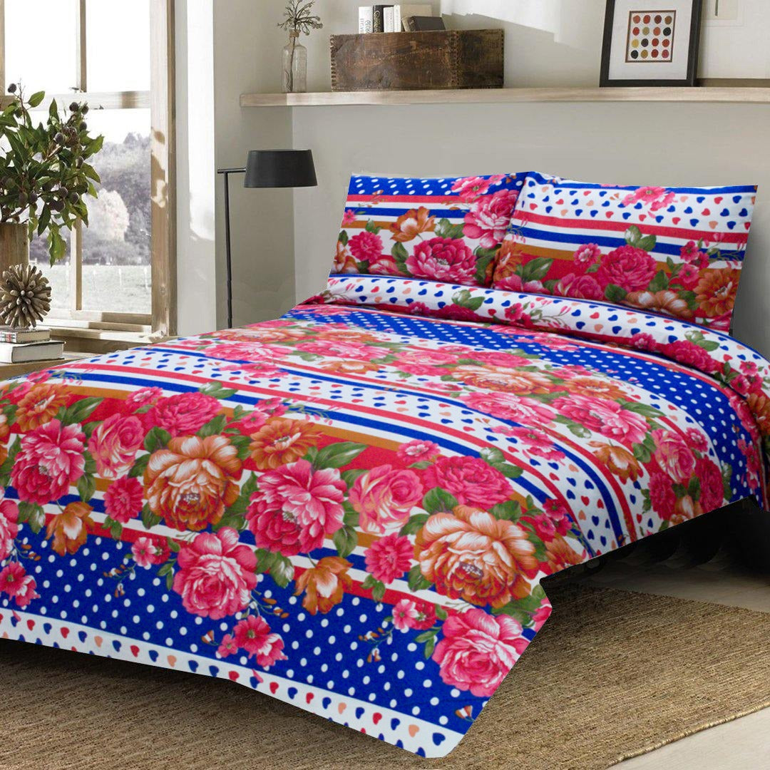 3 PCS PRINTED KING SIZE BED SHEET 821