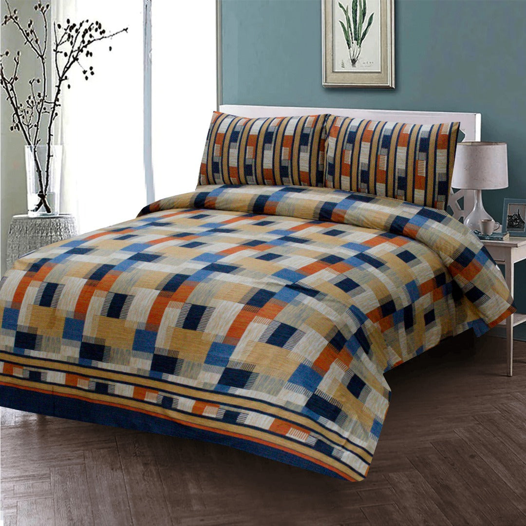 3 PCS PRINTED KING SIZE BED SHEET 824