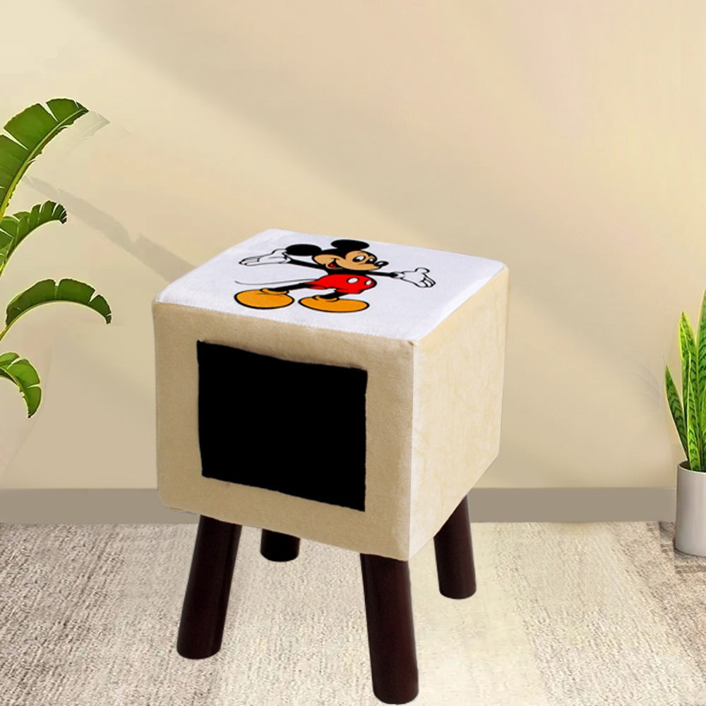 Wooden stool Square shape Print-1376