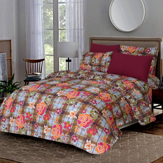 6 Pcs Luxury Printed Comforter Set - 1234